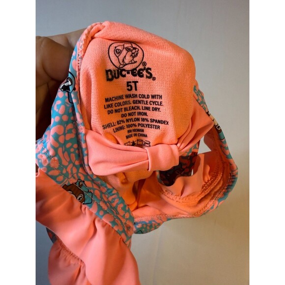 Buc-ee's All Over Print Bucees Beaver Cheetah One Piece Swimsuit Size 5T - Picture 3 of 3